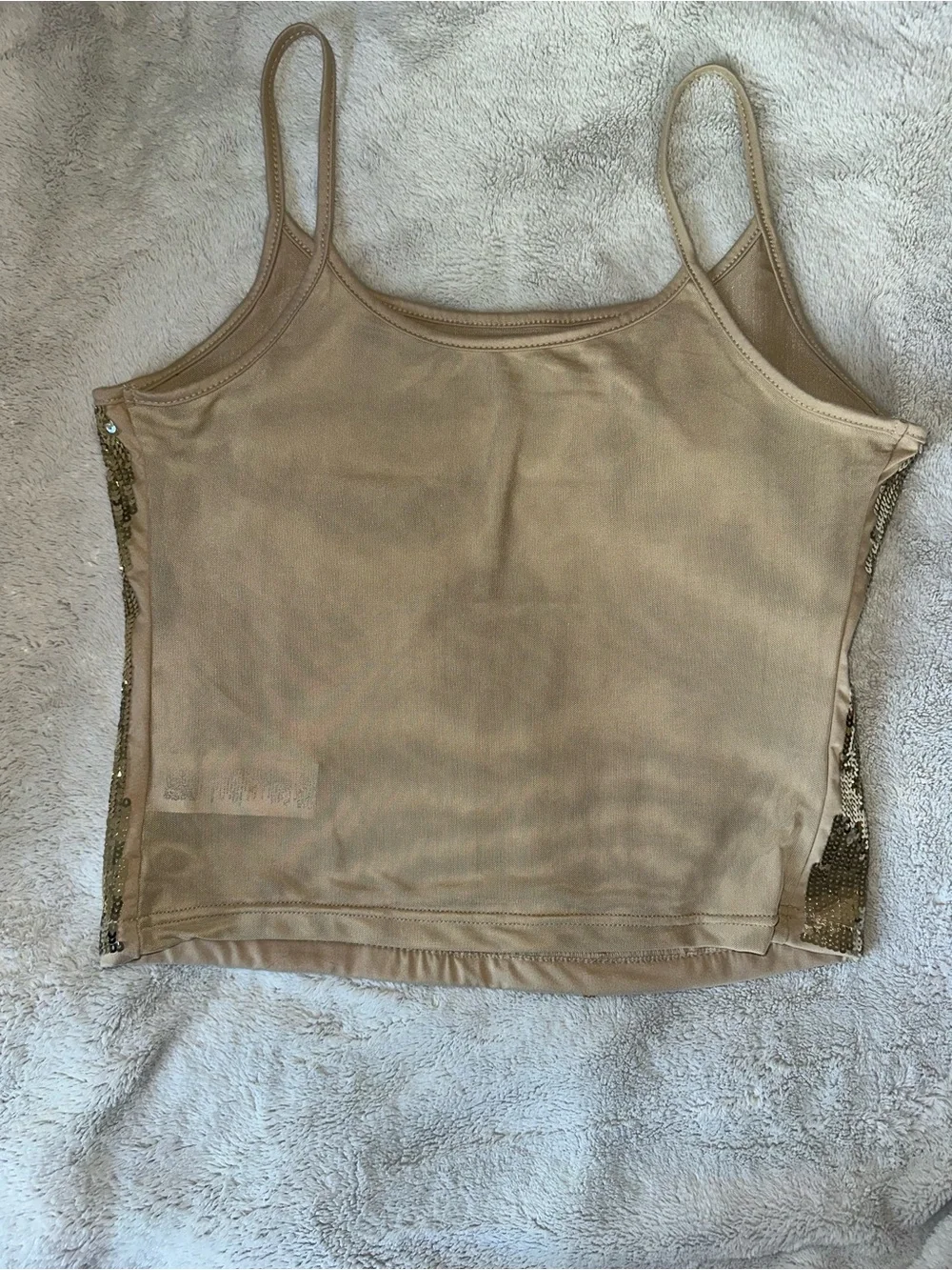 ROMWE Gold Sequin Butterfly Cami with Pink Accents - Picture 2 of 3